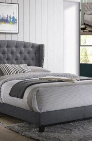 recamara Rosemary - Gris Capitonada Contemporánea