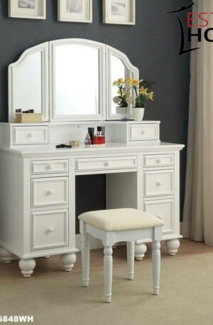 VANITY CON BANCO Y ESPEJO ACABADO BLANCO
