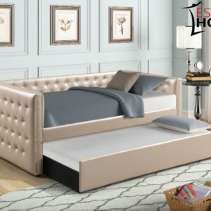 CAMA CANGURO CAPITONADA EN BEIGE