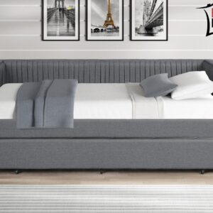 CAMA CANGURO TAPICERÍA PLISADA GRIS