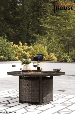 MESA CON FOGATA DE EXTERIOR CON QUEMADOR INOXIDABLE DE 1.21DE DIAMETRO