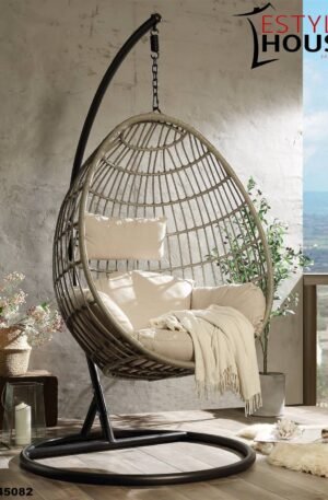 SILLA COLUMPIO VASANT CON SOPORTE DE METAL PARA EXTERIOR CON ACOLCHADO EN TELA