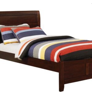 CAMA INDIVIDUAL CON 2 BURÓS DE MADERA MACIZA CEREZO MARRÓN