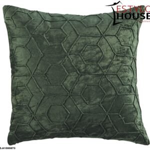 COJINES - ALMOHADA MODERNA DISEÑO EXAGONAL  Y TERCIOPELO ESMERALDA