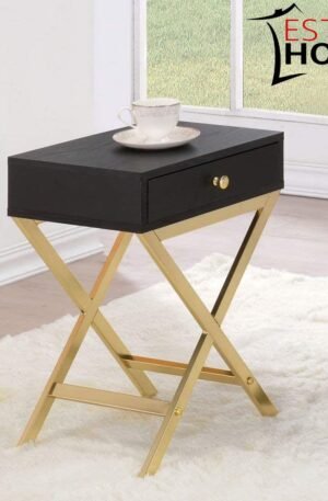 BURÓ NIGTHSTAND MESA AUXILIAR COLEEN MODERNO CON PATAS DE METAL