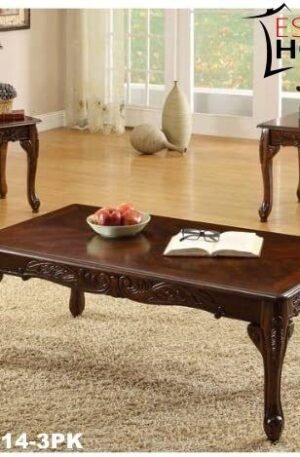 JUEGO DE MESAS FRASER ESTILO INGLÉS ACABADO CEREZO