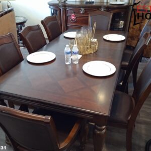 COMEDOR CLÁSICO DE MADERA EXTENSIBLE DE 6 -8 SILLAS 4 PATAS