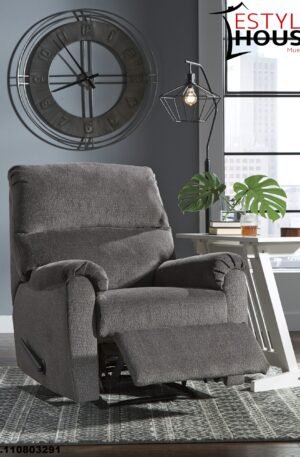 RECLINABLE NERVIANO MANUAL TAPIZADO EN POLIÉSTER TEXTURIZADO Y ACOLCHADO