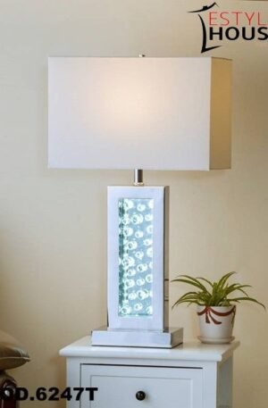 LÁMPARA DE BURÓ MÓNICA BASE CON LUZ LED , CONEXIÓN ELECTRICA Y PUERTO USB