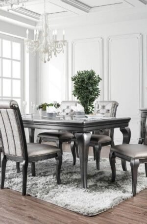 COLECCIÓN DE COMEDOR AMINA GLAM MADERA SÓLIDA Y VIDRIO TEMPLADO