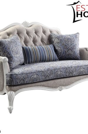 LOVE SEAT CLÁSICO ESTILO VICTORIANO CONSTRIUDO CON ESPUMA DE ALTA DENSIDAD