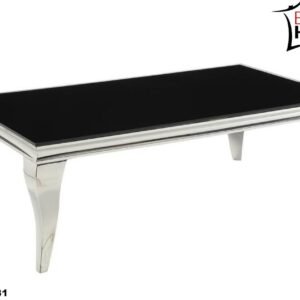 MESA CENTRAL ELEGANTE CON PIERNAS CROMOADAS AL ESTILO QUEEN ANNE