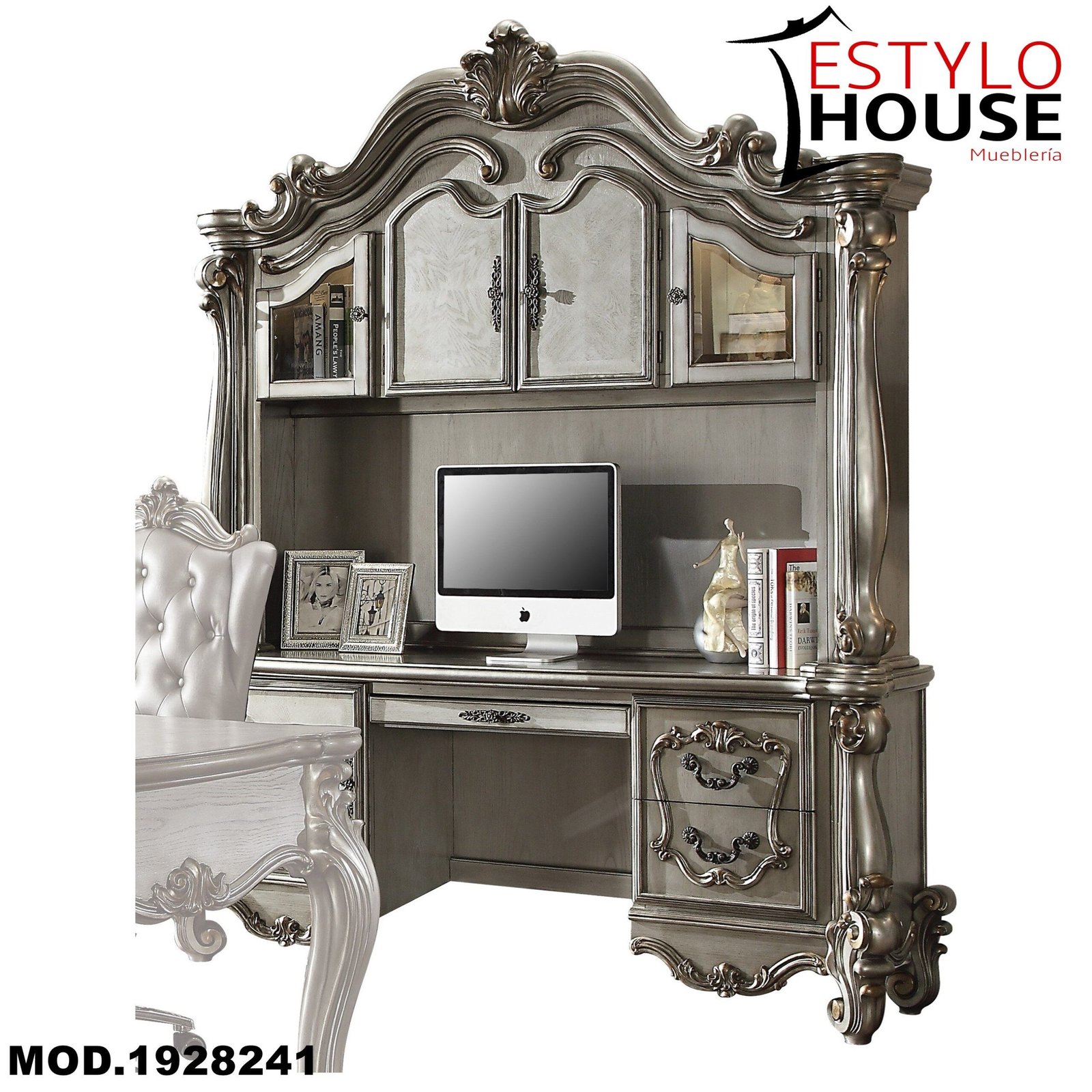 ELEGANTE COLECCIÓN VERSAILLES ACABADOS TALLADOS A MANO TONO PLATINO ANTIGUO ELEGANTE COLECCIÓN VERSAILLES ACABADOS TALLADOS A MANO TONO PLATINO ANTIGUO