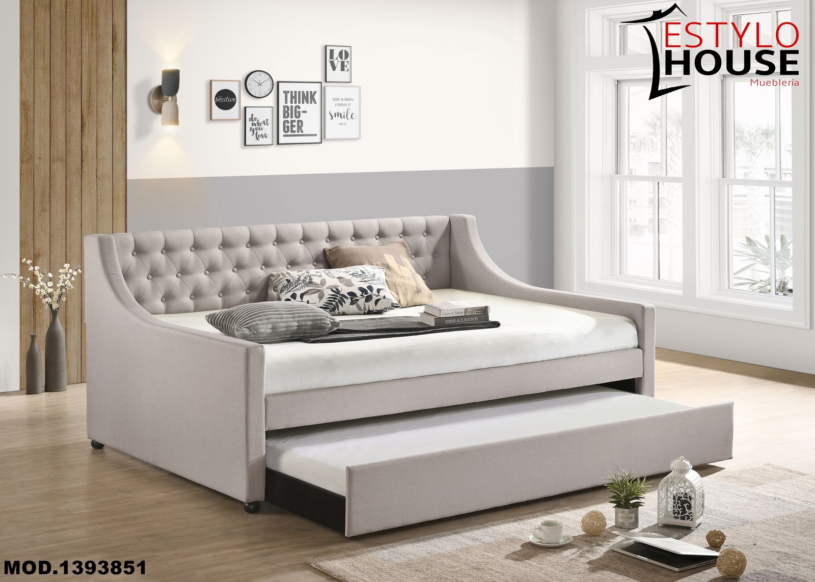 HERMOSO CAMA CANGURO LIANNATAMAÑO MATRIMONIAL MARCO DE MADERA