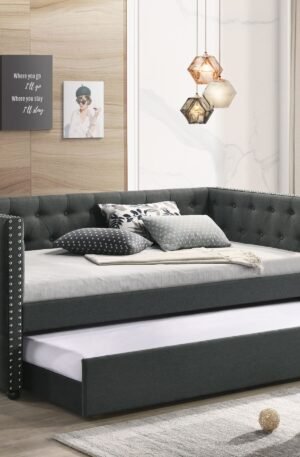 CAMA CANGURO ROMANA MATRIMONIAL EN COLOR GRIS Y NIDO INDIVIDUAL