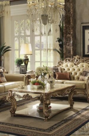 SALA BARROCA CLÁSICA DE 3 PIEZAS VENDOME PIEZAS CEPILLADAS A MANO